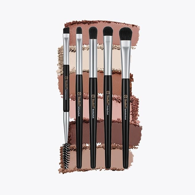 Eye Makeup Brush Set 5 Pcs | Small & Portable Eye Shadow Brushes | Korean Eye Makeup Brushes | Premium Synthetic Bristles for Professionals-BrightBean Baby