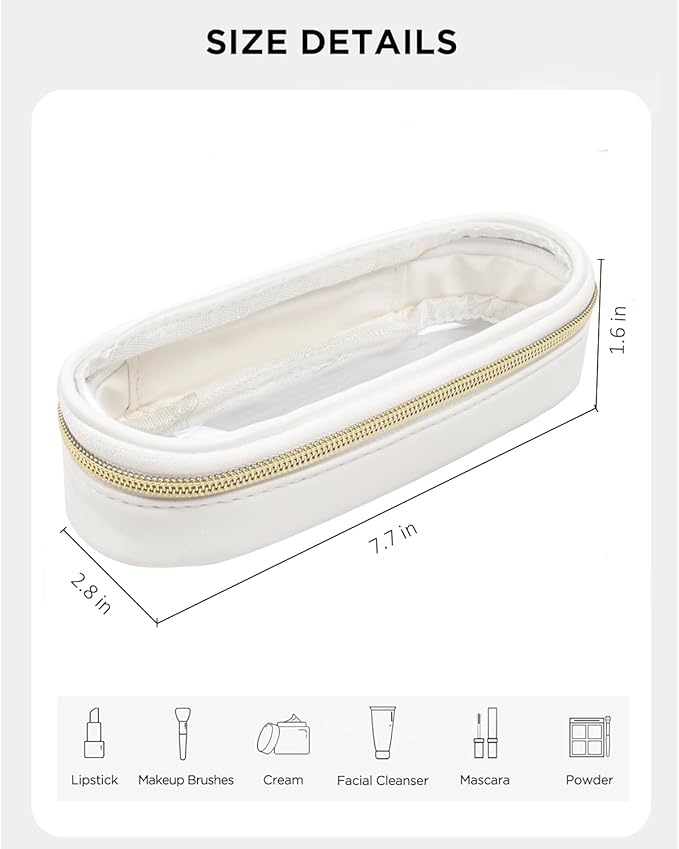 Clear Makeup Bag Small, TSA Approved Portable Toiletry Bag with Zipper Cosmetic Travel Bag Makeup Organizer Case Mini Makeup Pouch for Purse Car Organizer Bag for Women Men-BrightBean Baby