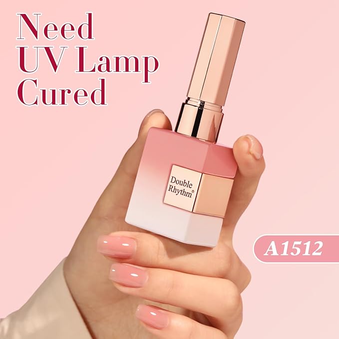 Double Rhythm 6 Pcs 15 ML Gel Polish Set Same Color Same Bottle Soak Off Gel Polish Kit Nail Art Manicure Salon DIY at Home for Women (Jelly Translucent Rose Pink Burgundy Red-T6-2)-BrightBean Baby