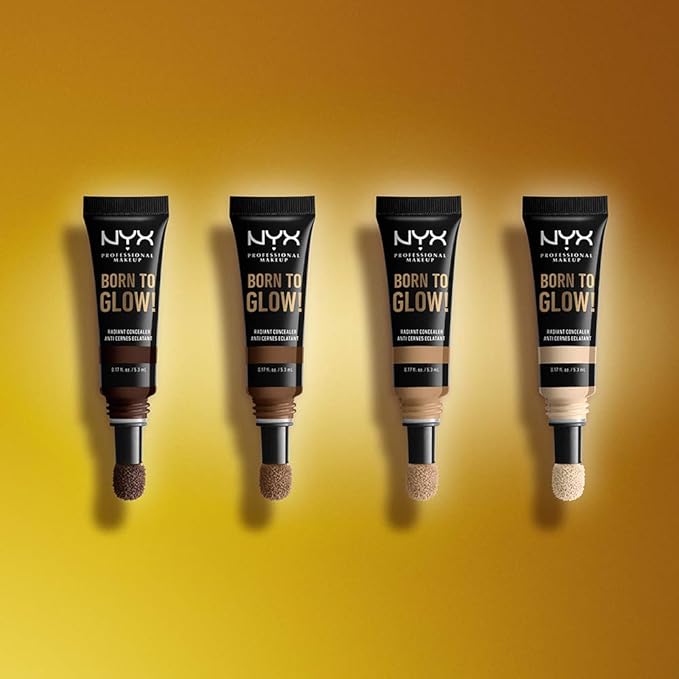 NYX PROFESSIONAL MAKEUP Born To Glow Radiant Concealer, Medium Coverage - Warm Caramel-BrightBean Baby