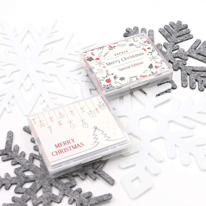 [200 Counts + Mirror Case] Christmas Edition Natural Bamboo Charcoal Oil Blotting Sheets for Face with Mirror Case-BrightBean Baby