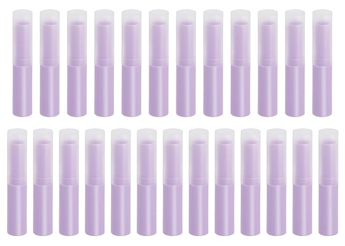 0.14oz Empty Flavored Lip Balm Container Tubes Plastic Homemade Moisturizing Lip Stick with Caps Bulk Fit for Women Adult DIY Making Supplies, 25 Count (Purple)-BrightBean Baby