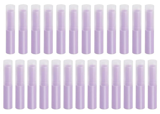 0.14oz Empty Flavored Lip Balm Container Tubes Plastic Homemade Moisturizing Lip Stick with Caps Bulk Fit for Women Adult DIY Making Supplies, 25 Count (Purple)-BrightBean Baby