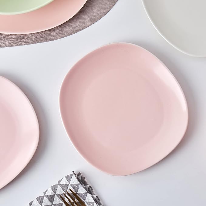 Stone lain Delilah Salad Plate 6-Piece Dish Set, Porcelain, Blush, 6 Salad Plates