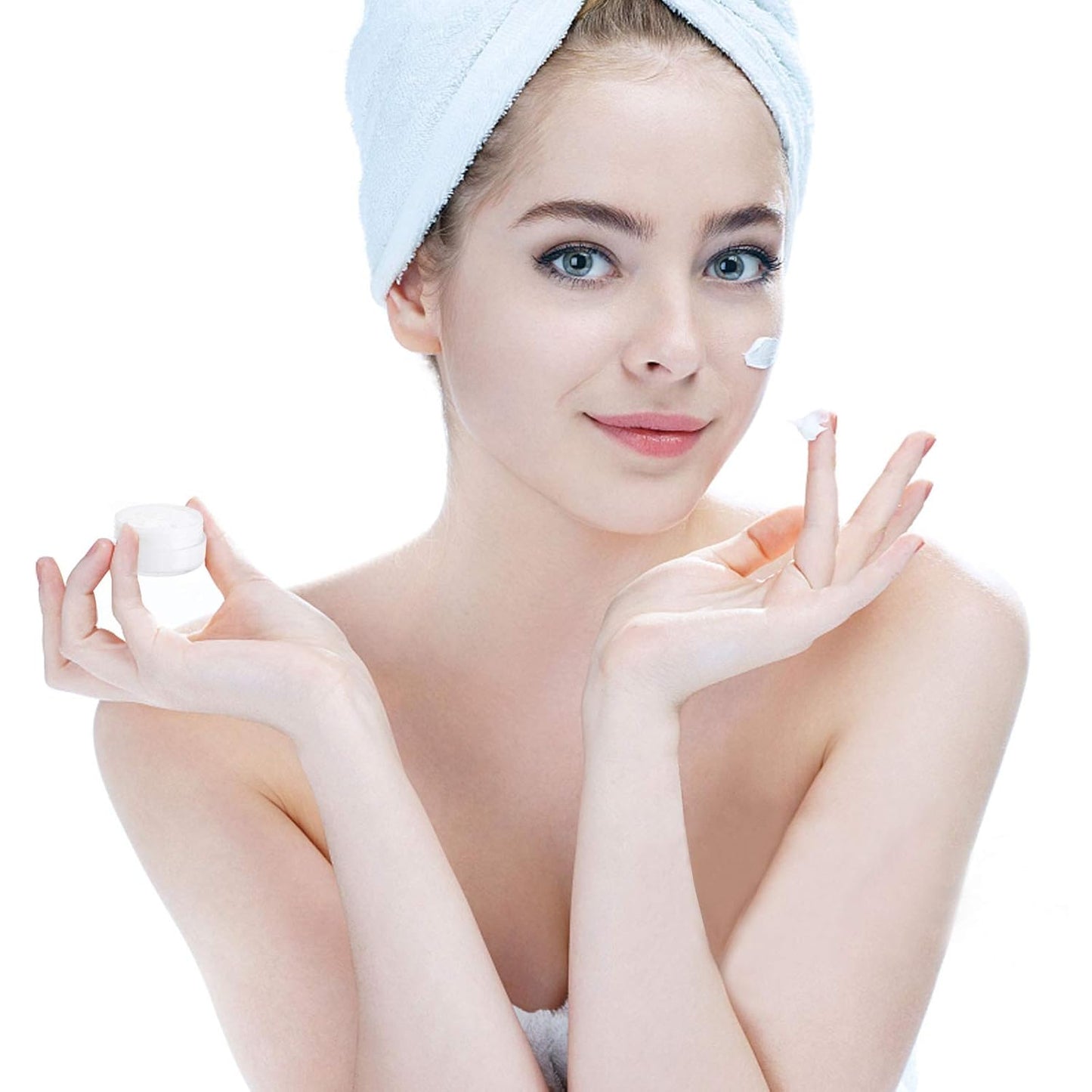 Refillable Cosmetic Sample Jars - 100 Pack 20g (0.7oz) Black Small Travel Containers with Lids + 10 Mini Makeup Spatulas - BPA Free-BrightBean Baby