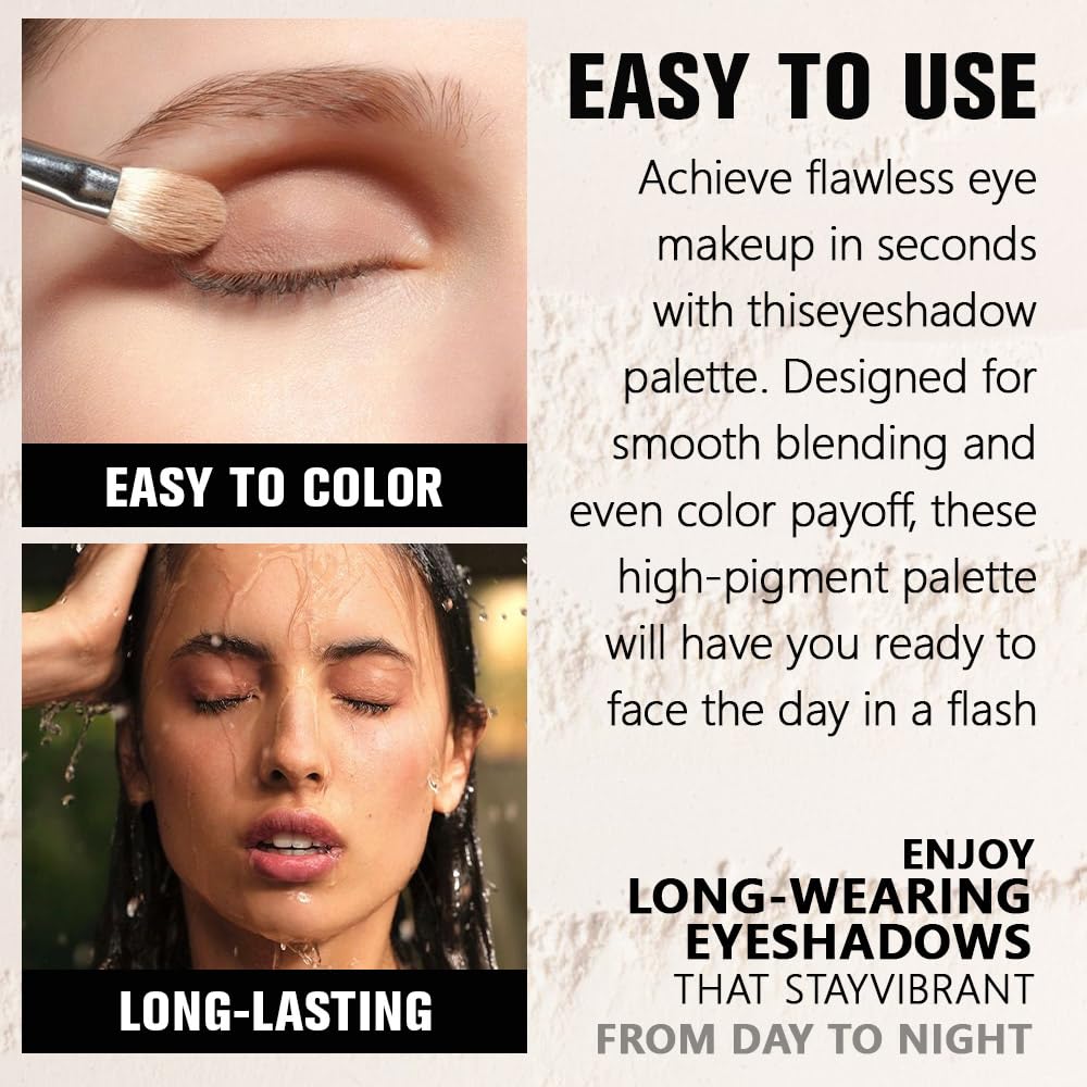 Coffee Matte Eyeshadow Palette for Women, Single Monochrome Eye Shadow Makeup, Shiny Pressed Powder, Blendable Natural sombras para ojos, Holographic,Vegan,Travel -27-BrightBean Baby