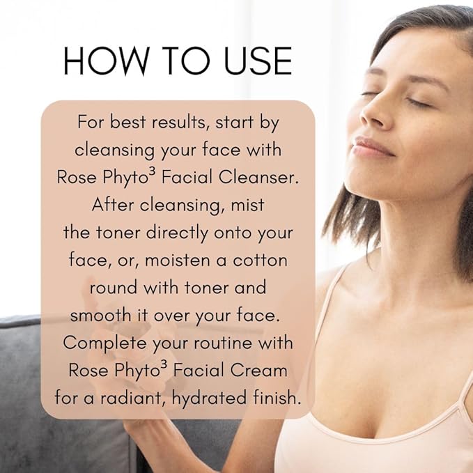 Organic Phyto³ Rose Water Facial Toner Spray - Pure Rosewater for Face, with Acaí and Herbal Extracts - Eco-Friendly and Vegan - Hydrating Rose Water Organic Face Spray (4 oz)-BrightBean Baby