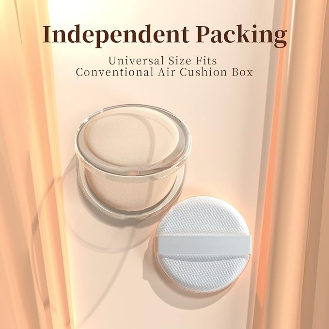 MOHOPE 8Pcs Air Cushion Makeup Puffs for Foundation with Portable Box, No Latex Blending Sponge for Liquid, Cream, Foundation and Powder, Teardrop Powder Puff, Purple-BrightBean Baby