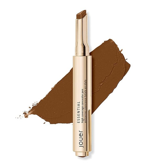 Jouer Essential High Coverage Concealer Pen - Under Eye Concealer for Dark Circles - Brightening Makeup for Eye Circles - Color Corrector Eye Primer with Hyaluronic Acid and Vitamin E-BrightBean Baby