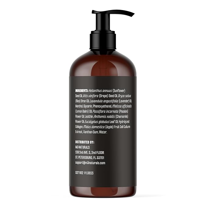 Lavender Sensual Massage Oil with Collagen and Stem Cells, Skin Tightening Therapy for Bum, Thighs, and Belly, Fast-Absorbing Cellulite Oil by M3 Naturals-BrightBean Baby