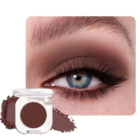 Dark Brown Single Matte Eyeshadow Makeup, Neutral Powde Eye Shadow for Older Women, Coffee Mocha Cocoa Chocolate Brown Matte Singles Eyeshadow Palette Pigmented Waterproof,Girls Eyeshadows Gift-BrightBean Baby