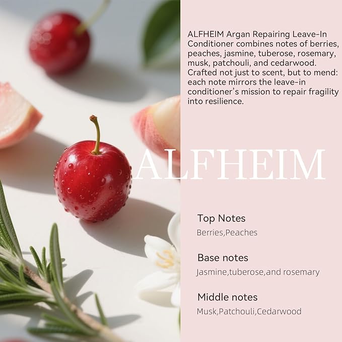 ALFHEIM Argan+ Repairing Leave-In Conditioner | Lightweight Hair Detangler & Anti-Frizz Spray | Moisturizing & Nourishing with Argan Oil, Keratin, Niacinamide | For Dry, Damaged, Frizzy Hair | 5.4 oz-BrightBean Baby