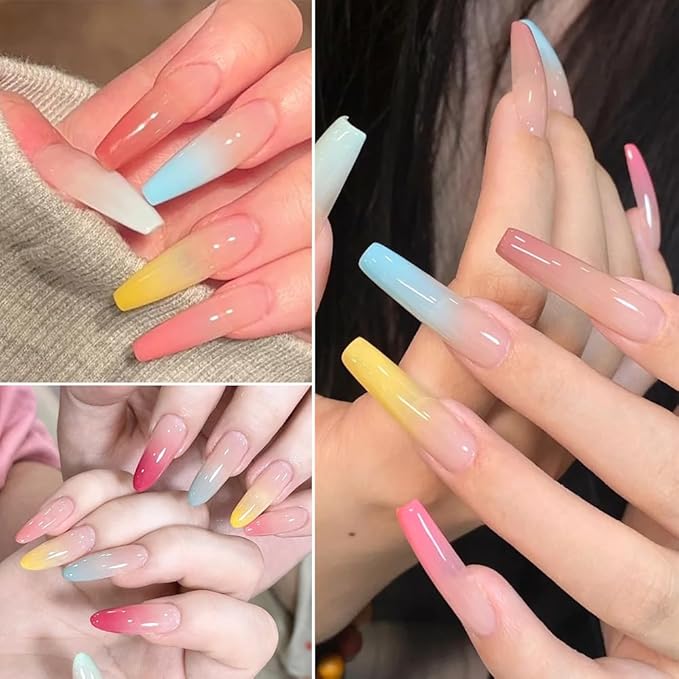 Neon Phosphor Nail Powder Set - 10 Colors, Fluorescent Glitter Gradient, Iridescent Rubbing Dust, Ombre Brush for DIY Nail Art-BrightBean Baby