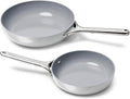Caraway Fry Pan Duo - Nonstick Ceramic Frying Pan (8" & 10.5”) - Non Toxic, PTFE & PFOA Free - Oven Safe & Compatible with All Stovetops (Gas, Electric & Induction) - Gray