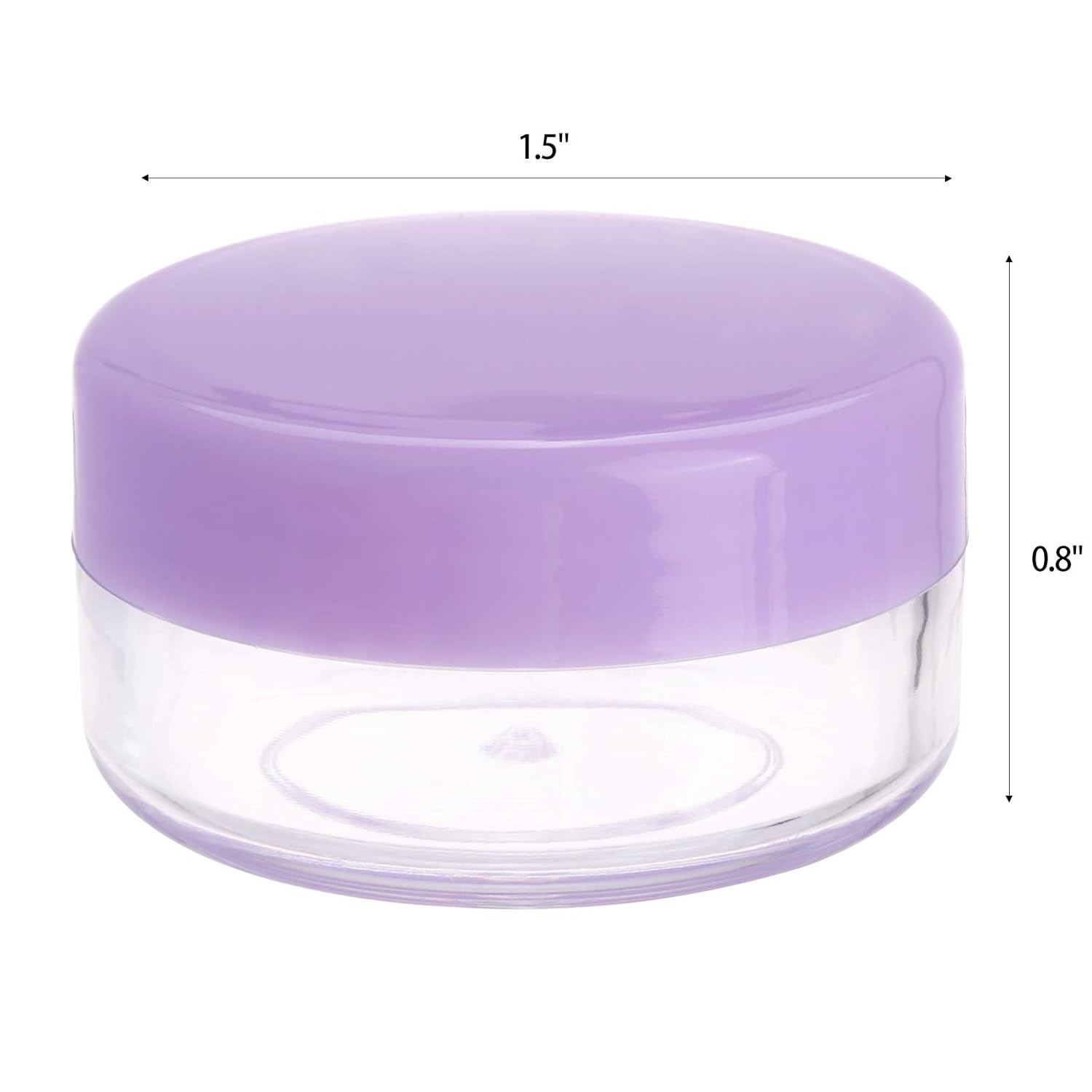 Refillable Cosmetic Sample Jars - 100 Pack 10g (0.35oz) Purple Small Travel Containers with Lids + 10 Mini Makeup Spatulas - BPA Free-BrightBean Baby