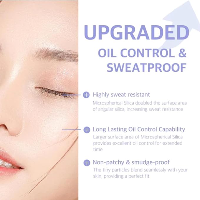 Chillab Lavender Matte Powder, Chillab Lavender Matte Powder Oil Control, Chillab Polvo Compacto with Mini Powder Puff, For Silky Blurring Oil Control Long-Lasting Makeup, Creates Soft -1PCS-BrightBean Baby