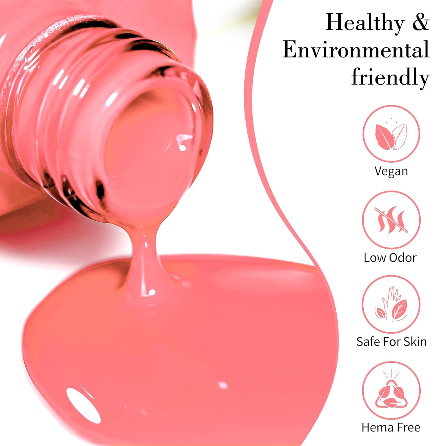 CANNI Pink Gel Nail Polish – 1pc 9ML Hot Grapefruit Pink Color, Soak Off UV LED Gel, High Gloss for French Manicure, DIY Nail Art & Salon Use-BrightBean Baby