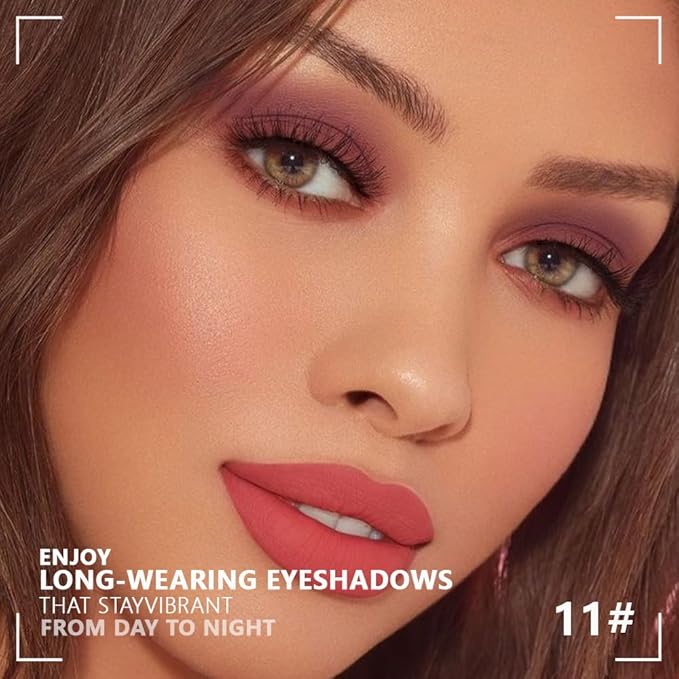 4 Colors Dark Brown Champagne Rose Gold Eye Shadow Powder Palette Makeup, Neutral Matte Shimmer Cream Quads Eyeshadow Palette for Women Highly Pigmented Waterproof, paleta de sombras de ojos 11-BrightBean Baby