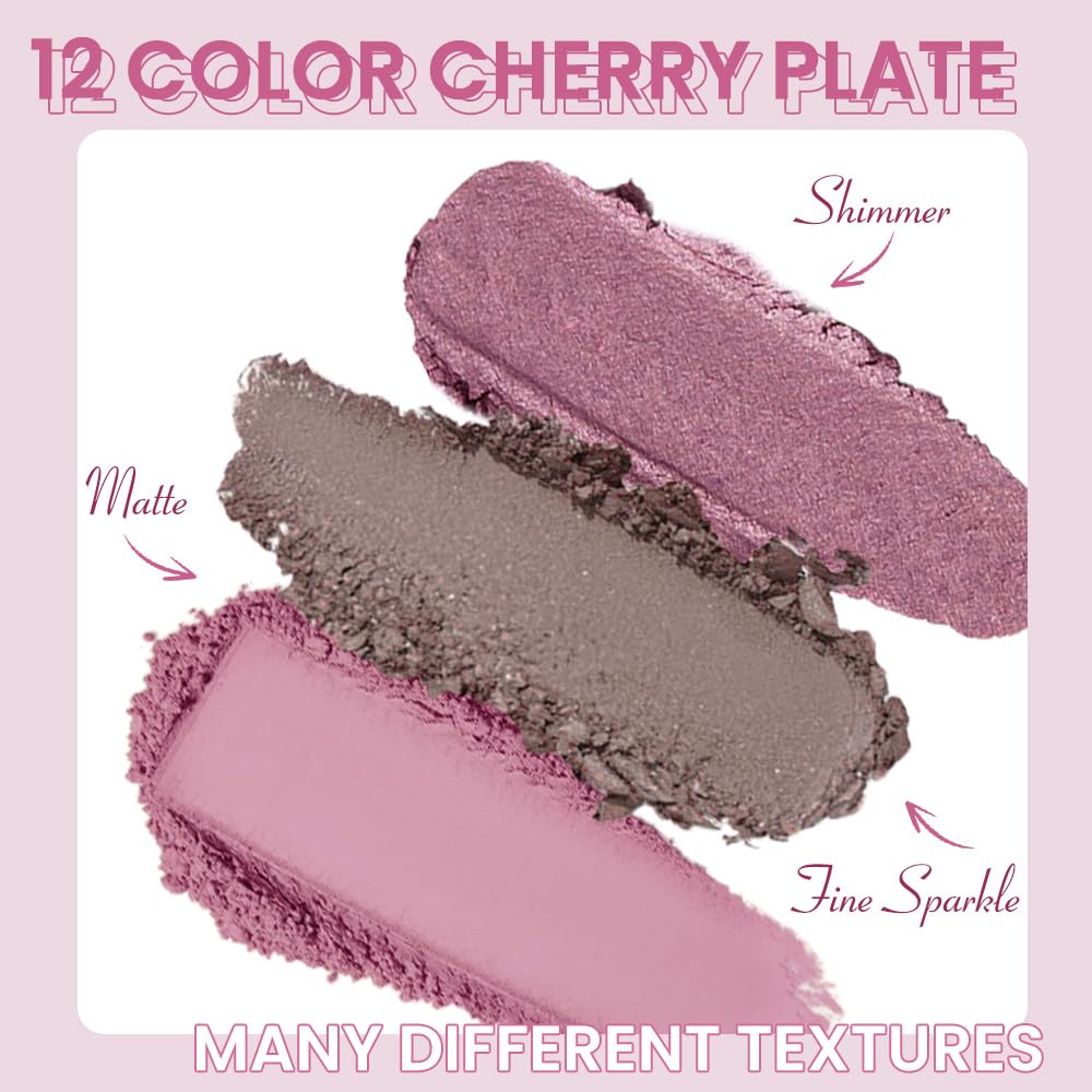 AMY'S DIARY 12Color Light Pink Purple Eyeshadow Palette, Long-Lasting, and Highly Pigmented. Elevate Your Eye Makeup– Unleash Your Unique Style (10#)-BrightBean Baby