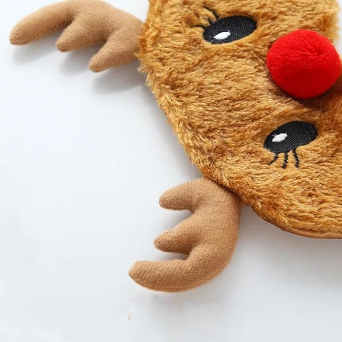Cute Eye Mask for Sleeping Plush Cartoon Animal Sleep Plush Eye Mask Relaxation Suitable for Travel Family Party Toys for Christmas Elk Deer-BrightBean Baby