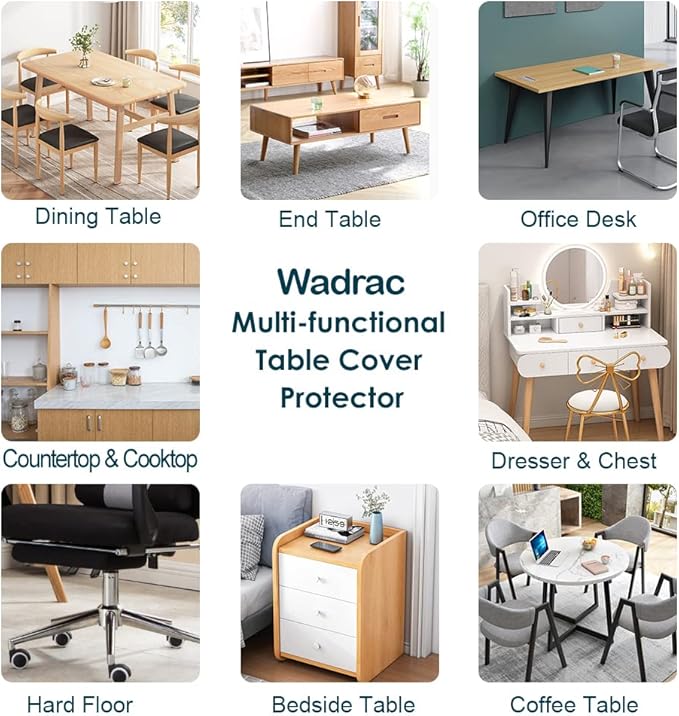40x40 inch Sqaure Clear Table Protector Cover Mat Plastic Dining Room Table Runner Protective Mat PVC Children Writing Desk Top Mat Wooden End Coffee Table Vinyl Table Topper Placemats Easy Clean