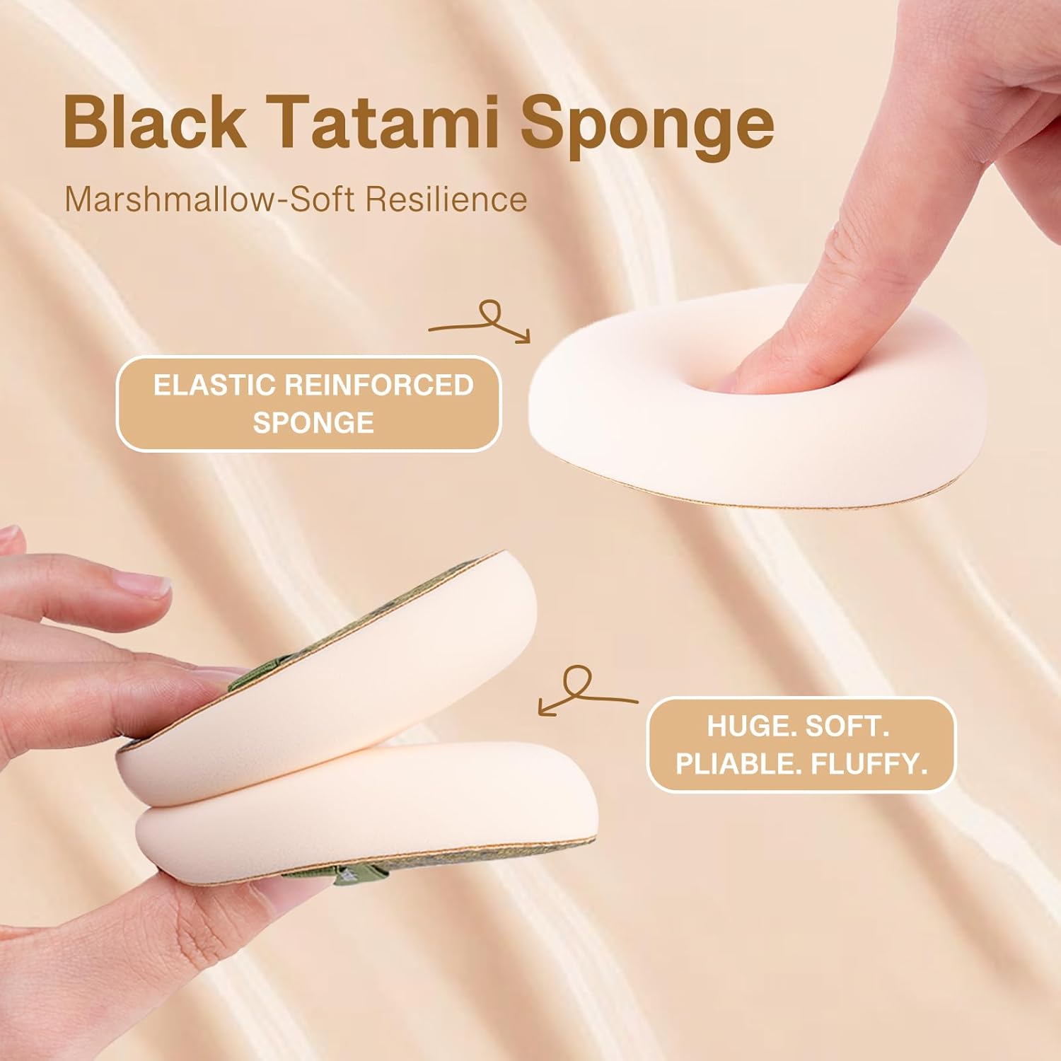 Light Green Denim Makeup Sponges,Super Soft Blenders Sponge for Full Coverage Foundation,Perfect for Oily Skin & Longwear Makeup,Travel Friendly&Reusable,2pcs Puffs &Storage Case-BrightBean Baby