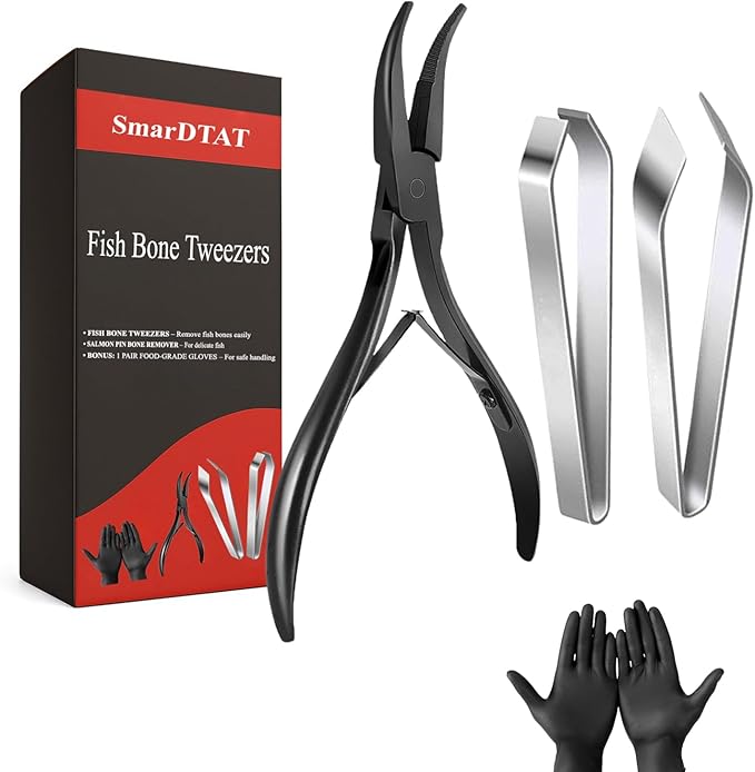 Fish bone tweezers deboner tool for salmon – fish tweezers bones remover pliers deboning tweezer tool, fish bone pliers pin bones deboner, stainless steel fish cleaning tools