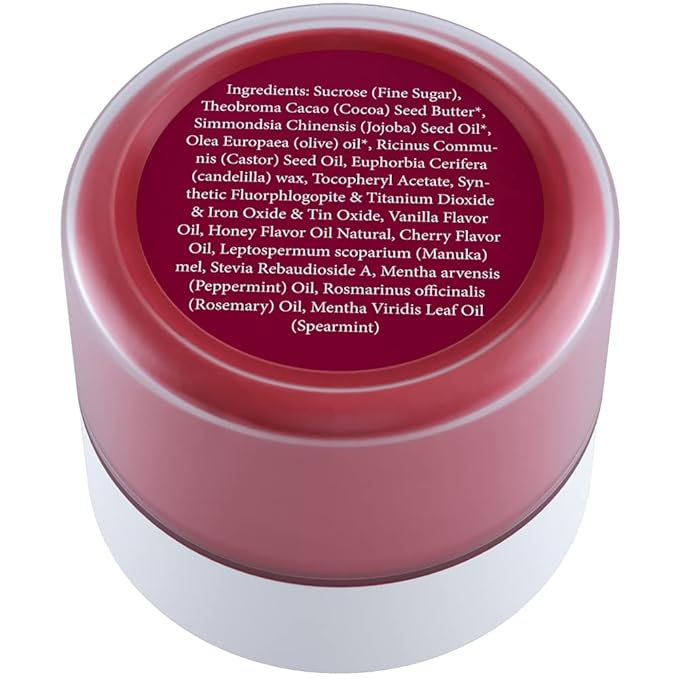 Lip Exfoliator Scrub and Lip Treatment - Gentle Lip Repair for Dry Cracked Lips and Lip Scrubs Exfoliator and Moisturizer - All Naturals Lip Brightening for Dark Lips (Cherry Honey)-BrightBean Baby