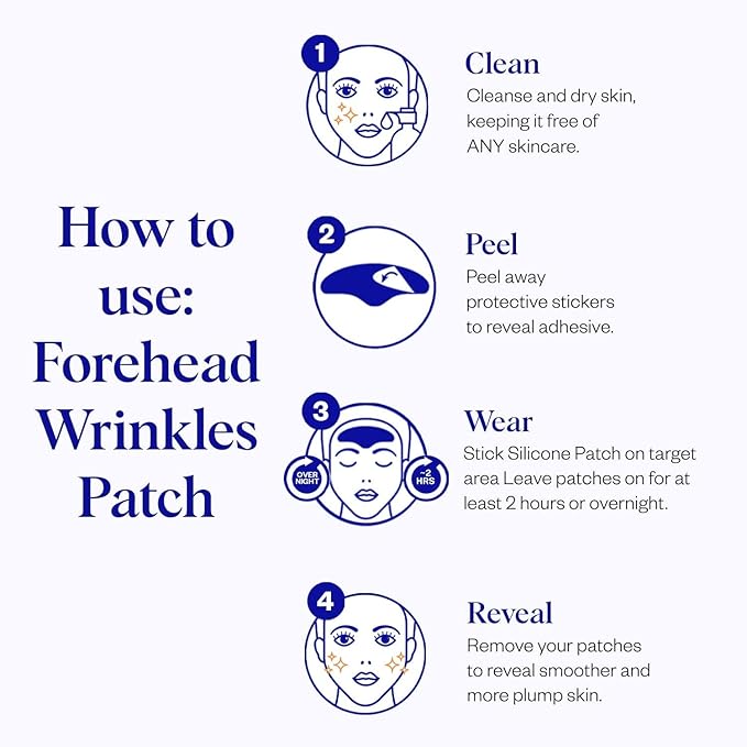 Wrinkles Schminkles Forehead Wrinkle Patches, 1-Pack, Reusable Hypoallergenic Silicone Smoothing Pads for Reducing Frown Lines & Face Lift Overnight-BrightBean Baby