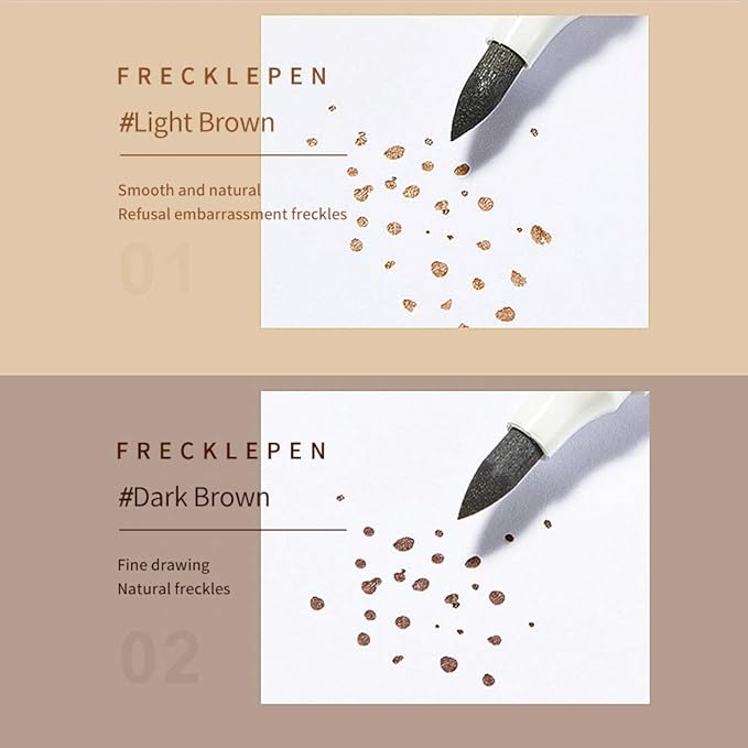 2 Pcs Freckle Pens, Natural Lifelike Freckles Makeup Tool - Dark Brown + Light Brown-BrightBean Baby