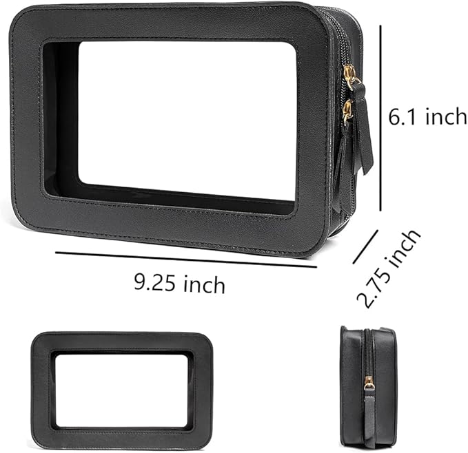 Clear Makeup Bag Small, TSA Approved Portable Toiletry Bag with Zipper Cosmetic Travel Bag Makeup Organizer Case Mini Makeup Pouch for Purse Car Organizer Bag for Women Men-BrightBean Baby