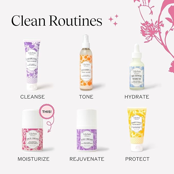 LilyAna Naturals Face and Neck Moisturizer for Women and Men - Moisturizer Face and Neck Cream for Dry Skin and Dark Spot Brightening - Rose and Pomegranate Extracts - 1.7oz-BrightBean Baby