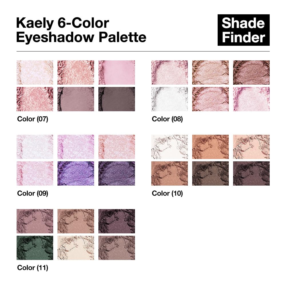 Kaely 6 Colors Mini Neutral Eye Shadow Palette Makeup, Taupe Rosy Brown Smokey Plum Forest Green Nude Beige Cocoa Brown Matte Eyeshadow Palette for Older Women Pigmented Waterproof, Cruelty-free, 11-BrightBean Baby