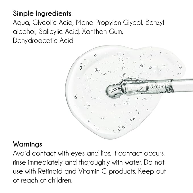 Pure Vitamin C Facial Serum with Salicylic Acid and Glycolic Acid, Anti-Wrinkle, Anti-Acne and Anti-Blackhead, Dark Spot Correcting, 7,5% AHA, Sebum Balance, ¾ oz-BrightBean Baby