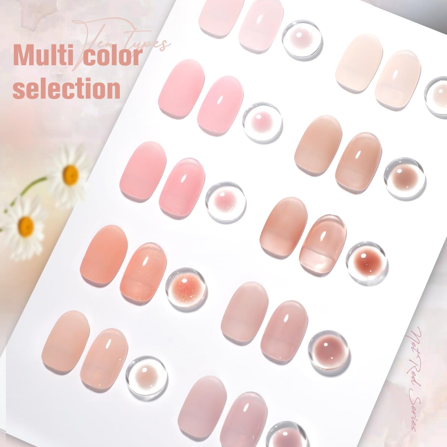 Jelly Pink Gel Nail Polish Set of 10 Colors Nude Gel Polish Kit UV LED Soak Off Nail Polish Gel Home DIY Manicure Nail Art Salon Varnish-BrightBean Baby