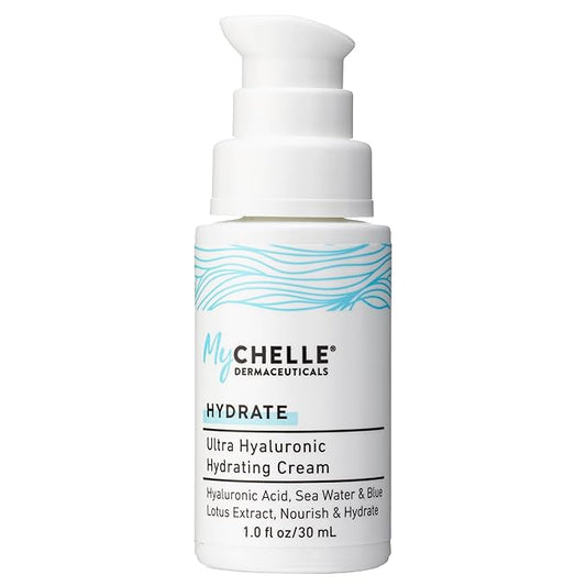 MyChelle Dermaceuticals Ultra Hyaluronic Hydrating Cream (1.0 Fl Oz) - Rich Hydration for Dry Skin with Vegan Hyaluronic Acid, Help Plump Skin and Help Reduce Appearance of Fine Lines and Wrinkles-BrightBean Baby