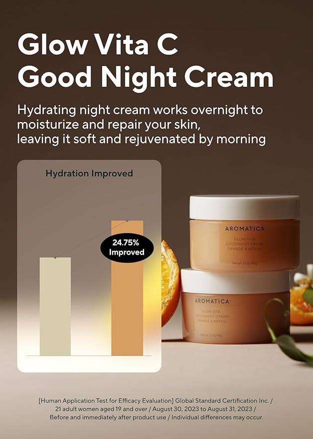 AROMATICA Glow Vita Trial Kit - Travel Size Skin Care Set [Vitamin C Serum 0.5 fl.oz, Facial Scrub 0.5 fl.oz, Goodnight Cream with Retinol 1oz] - Travel Kit for Women-BrightBean Baby