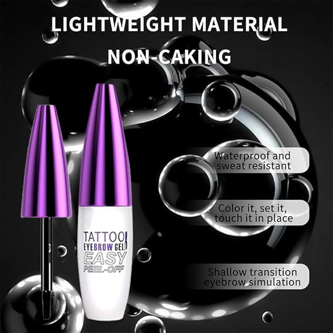 Peel Off Tattoo Brow Tint Gel - 2pcs Light Brown Eyebrow Kit, Waterproof, Transfer-Proof & Sweatproof, Quick Peel Formula for Natural Fuller Brows, Mother’s Day Gifts for Women All Skin Types-BrightBean Baby