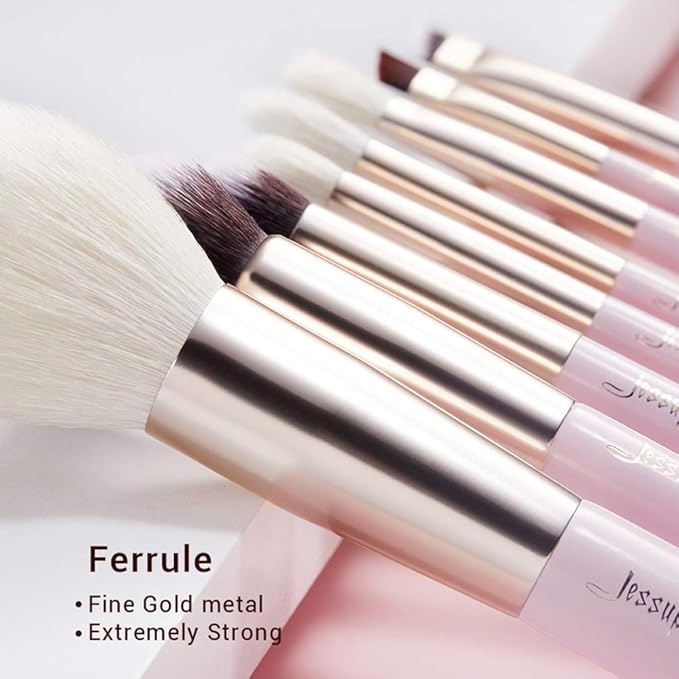 Jessup Makeup Brushes Set Professional Makeup Brush Eyeshadow Blending Powder Foundation Blusher Concealer 25pcs with Cosmetics Storage Box, Blushing Bride T295-BrightBean Baby