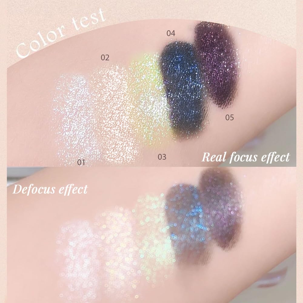 Light Green Cream Glitter Shimmer Metallic Eyeshadow Palette Makeup, Natural Single Mini Instant Holographic Eyeshadow For Women Halloween Birthday Party Wear, Sombras Crema Para Ojos-BrightBean Baby