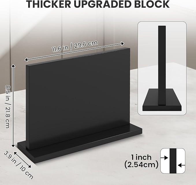 Black Magnetic Knife Holder, Double-Sided Magnetic Knife Block Universal Multi-function Display Rack for Kitchen Counter