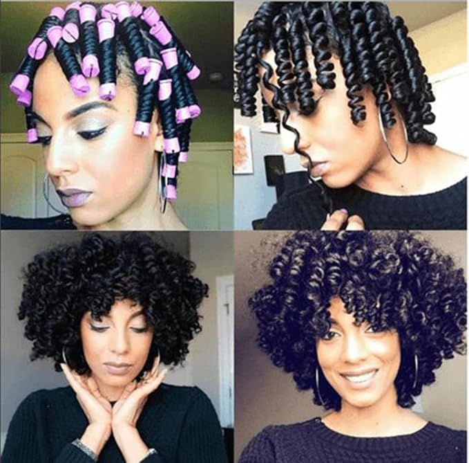 20pcs Women's Perm Rods Set for Natural Hair: 2 Sizes Cold Wave Hair Rollers for Curling and Styling All Hair Lengths - DIY Hairdressing Tools (Purple)-BrightBean Baby