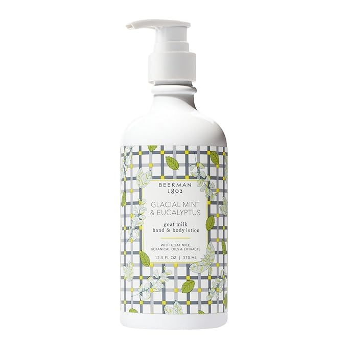 Beekman 1802 Glacial Mint & Eucalyptus Goat Milk Body Lotion - Scented - 12.5 oz - Hydrating & Deeply Moisturizing - With Shea Butter & Jojoba Seed Oil - Good for Sensitive Skin - Cruelty Free-BrightBean Baby