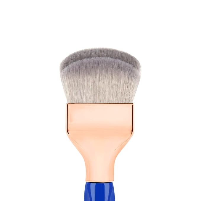 Bdellium Tools Professional Makeup Brush - Golden Triangle 972 Large Rounded Double Dome Blender - With All Vegan and Soft Synthetic Fibers, For Foundation Application & Blending (Blue, 1pc)-BrightBean Baby