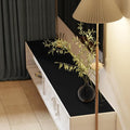 Leather Dresser Cover,1.8mm Thick,14x90 Inch,Dresser Protector Top,Dresser Top Protector,Dresser Cover Top,Dresser Top Cover,Dresser Cover Top for Bedroom.(Black+Black,14x90)