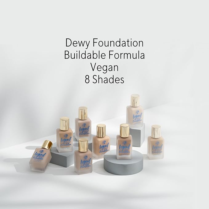 W7 Legend Foundation - Creamy Liquid Foundation for Poreless, Semi-Matte Medium Coverage - 28ml (Fresh Beige)-BrightBean Baby