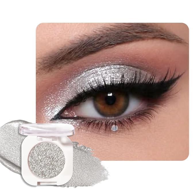 Slive Single Glitter Eyeshadow Makeup, Neutral Powde Eye Shadow for Women, Slive Shimmer Singles Eyeshadow Palette Pigmented Waterproof, sombras para ojos, Girls Monochrome Eyeshadows Gift 12-BrightBean Baby