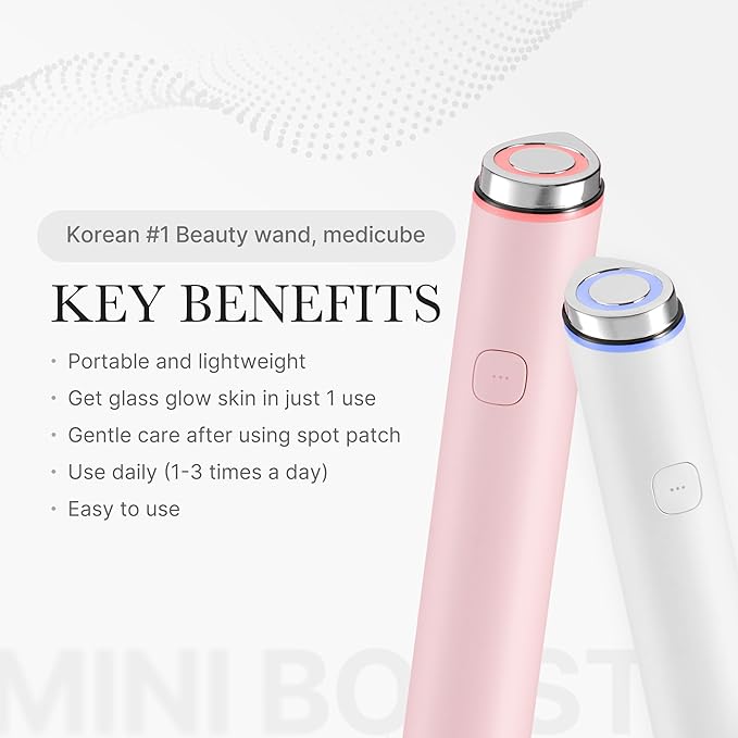 medicube Mini Booster Pro Pink | Affordable at-Home Facial Skin Care Tool for Beginners - Portable Glow Booster for Glass Skin, Boosting Skin Care Absorption, Skin Care for Teens, Korean Skin Care-BrightBean Baby