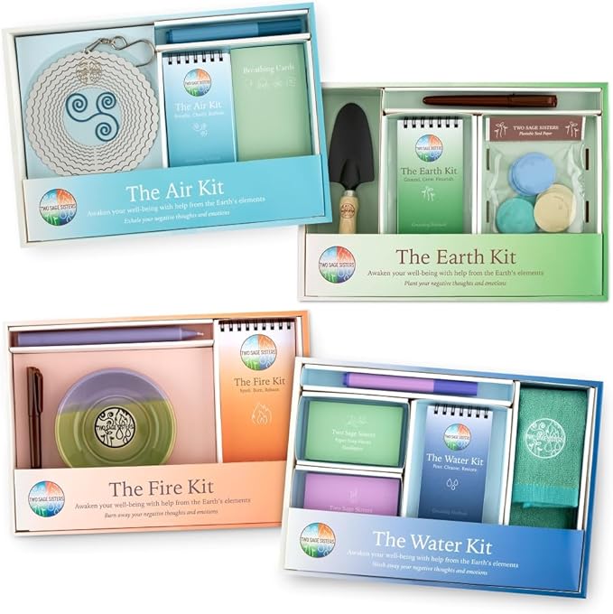 The Water Kit by Two Sage Sisters - Self Care Kit with Soap Sheets, Notebook, Marker, and Washcloth, Bath Shower Sets for Meditation and Relaxation, Mini Spa Kit Self Care Box for Women and Men-BrightBean Baby
