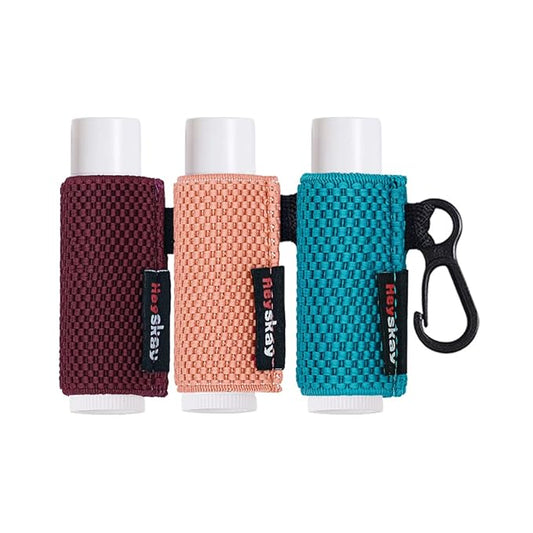 3PCS Lip Balm Holder Sleeves Chapstick Holder Keychain Lipstick Sleeves Lip Gloss Holder Keychain Chapstick Elastic Sleeves-BrightBean Baby